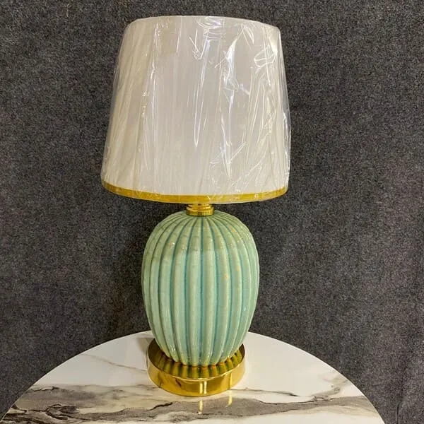 Elegant Mint Green & Gold Table Lamp