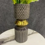Geometric Luxe Black & Gold Vase