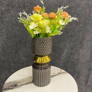 Geometric Luxe Black & Gold Vase