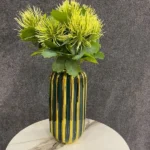 Luxury Gold & Green Ceramic Vase – Modern Decorative Flower Vase